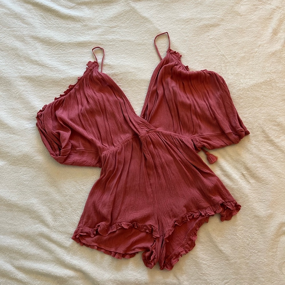 Topshop Pink Open Back Romper